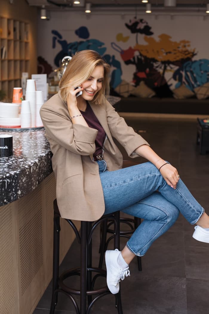 Customer talking on the phone